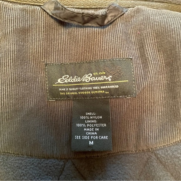 Eddie Bauer Womens Quilted 
Lined Vest Full Zip Olive Green Size Medium - Picture 13 of 14